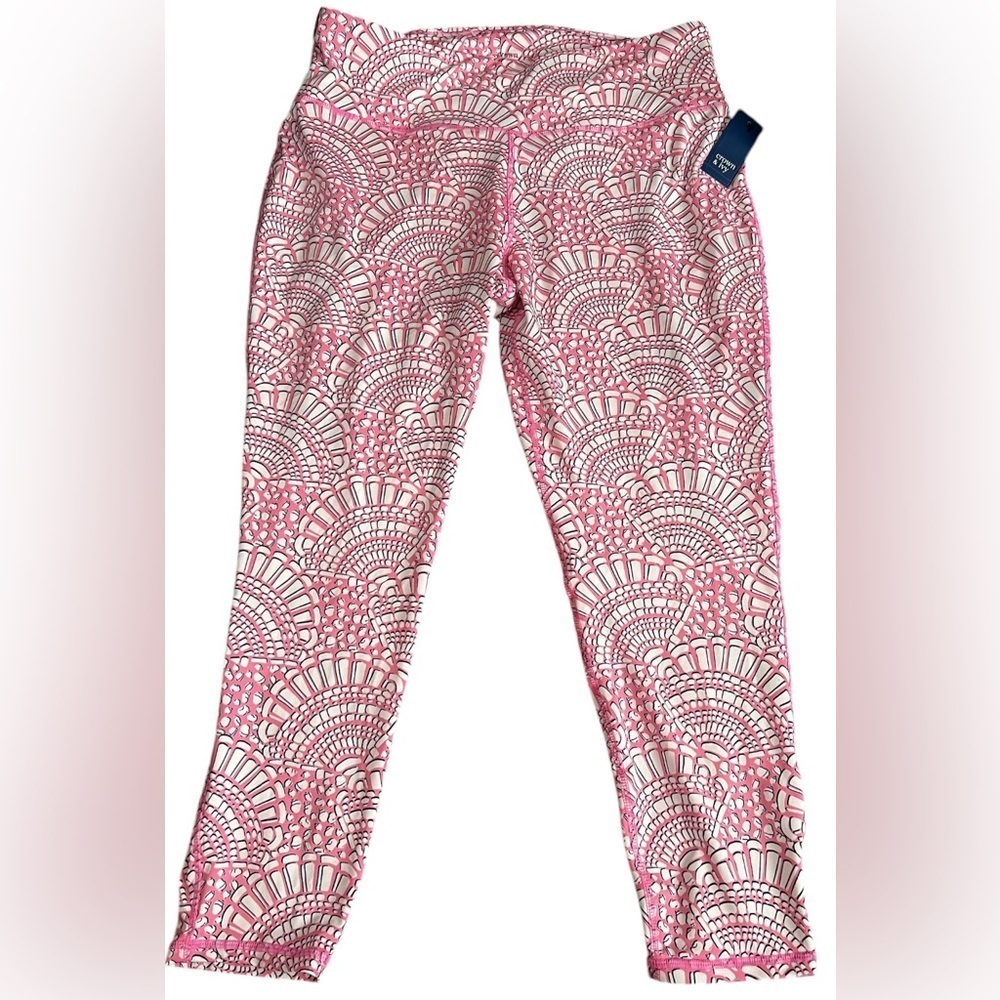 NWT Crown & Ivy Pink Shell Design Sport Workout Legging